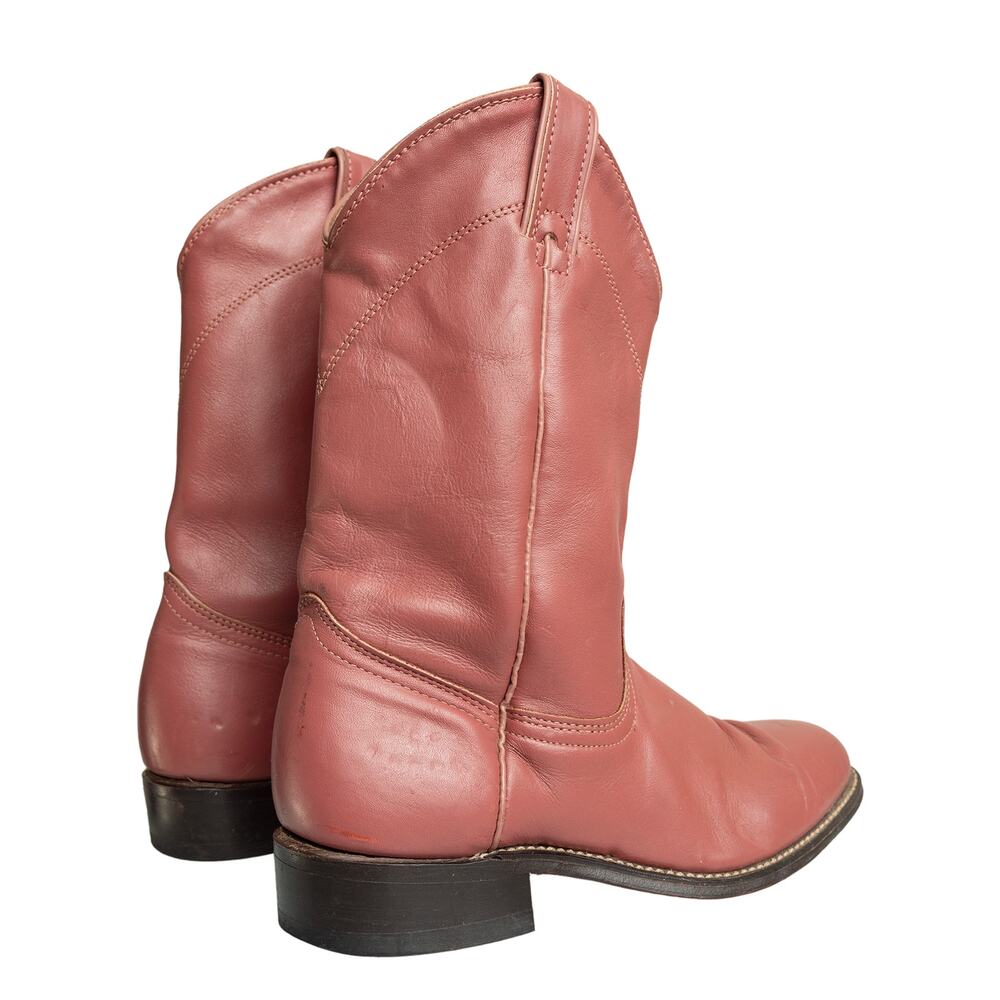 Rare Vintage Americana Dusty Rose Wrangler Leather Cowgirl boots Made in USA - 8 - Picture 6 of 13